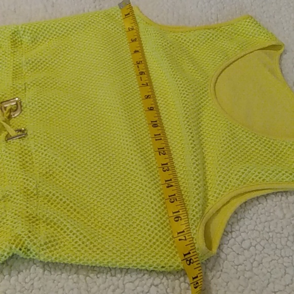 Neon Yellow Mesh Swim Cover-Up – Sheer - Picture 10 of 14